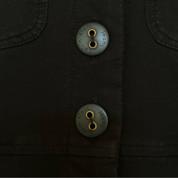 CLAVIN KLEIN JEANS Women's Black Button Front Pleated Jacket Size Medium - Picture 6 of 12